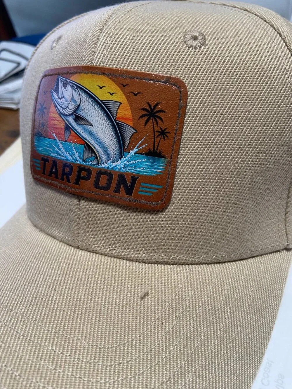 Tarpon Leather Patch Hat | Florida Fishing Cap | Coastal Snapback